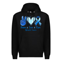 Black Peace Love Cure Stomach Cancer Premium Hoodie - Jasminsmagicworld