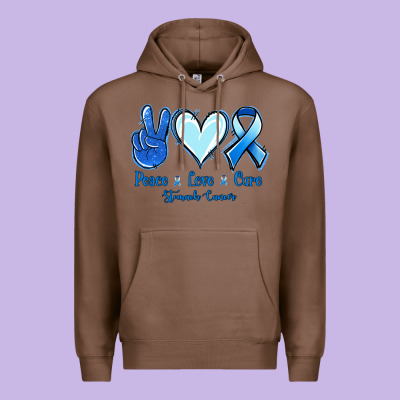 Peace Love Cure Stomach Cancer Premium Hoodie Designed By Jasminsmagicworld