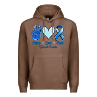 Chestnut Peace Love Cure Stomach Cancer Premium Hoodie - Jasminsmagicworld