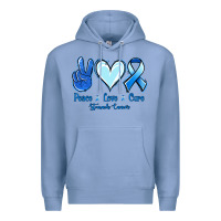 Colony Blue Peace Love Cure Stomach Cancer Premium Hoodie - Jasminsmagicworld