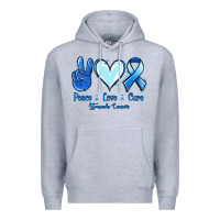 Heather Grey Peace Love Cure Stomach Cancer Premium Hoodie - Jasminsmagicworld