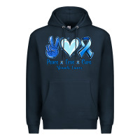 Navy Peace Love Cure Stomach Cancer Premium Hoodie - Jasminsmagicworld