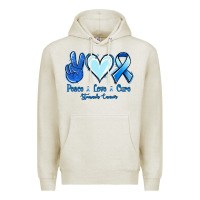 Oatmeal Heather Peace Love Cure Stomach Cancer Premium Hoodie - Jasminsmagicworld