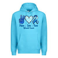 Ocean Blue Peace Love Cure Stomach Cancer Premium Hoodie - Jasminsmagicworld