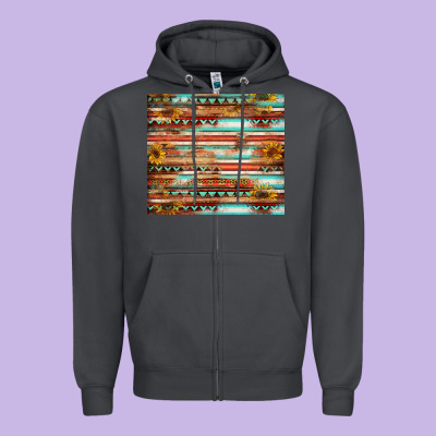 Sunflower Zipper Hoodie Designed By Jasminsmagicworld