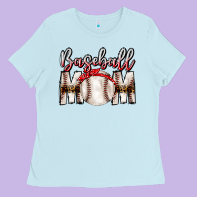 Baseball Mom Ladies Tee Designed By Cowhidedigitalart