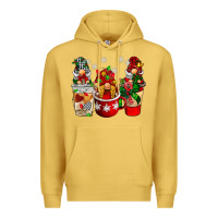 Antique Gold Christmas coffee gnome Premium Hoodie - BarkalooDesign