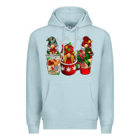 Blue Mist Christmas coffee gnome Premium Hoodie - BarkalooDesign