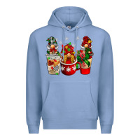 Colony Blue Christmas coffee gnome Premium Hoodie - BarkalooDesign