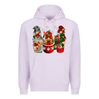 Lilac Christmas coffee gnome Premium Hoodie - BarkalooDesign