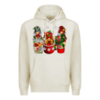 Oatmeal Heather Christmas coffee gnome Premium Hoodie - BarkalooDesign
