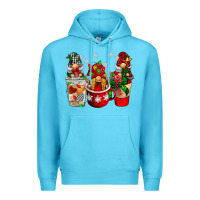 Ocean Blue Christmas coffee gnome Premium Hoodie - BarkalooDesign