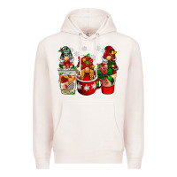 Pale Pink Christmas coffee gnome Premium Hoodie - BarkalooDesign