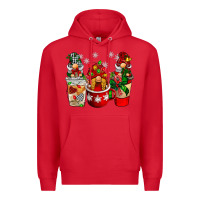 Red Christmas coffee gnome Premium Hoodie - BarkalooDesign