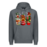 Rock Christmas coffee gnome Premium Hoodie - BarkalooDesign