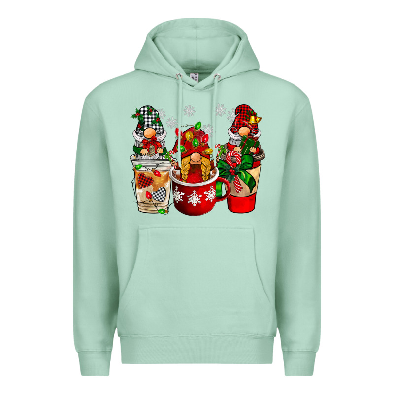 Christmas Coffee Gnome Premium Hoodie by BarkalooDesign | Teevron