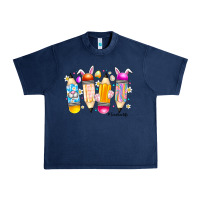 Navy Easter Teacher Life Urban Heavy Tee - CowhideDigitalArt
