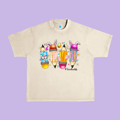 Easter Teacher Life Urban Heavy Tee Designed By Cowhidedigitalart