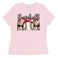 Bubblegum Pink Baseball Mom Ladies Tee - CowhideDigitalArt