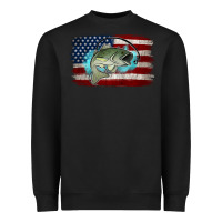 Black American Flag Fish Heavyweight Sweatshirt - Jasminsmagicworld