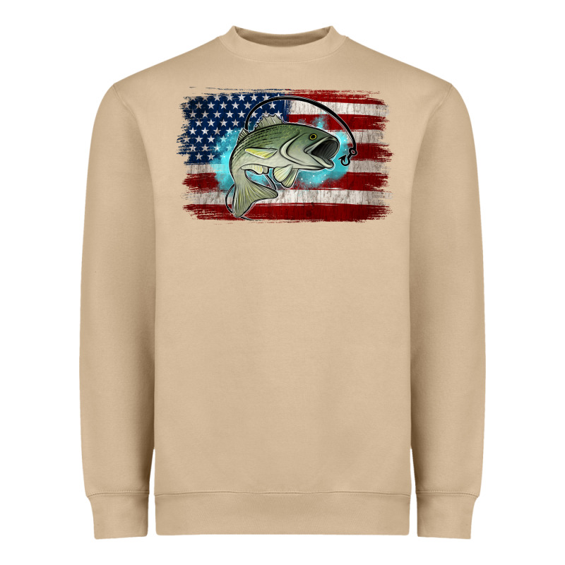American Flag Fish Heavyweight Sweatshirt by Jasminsmagicworld | Teevron