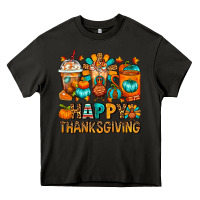 Asphalt Happy Thanksgiving Coffee Cups Heavy Core Tee - FaDigitalArtStudio