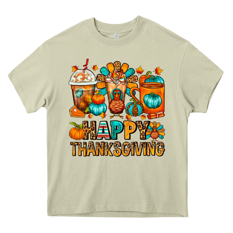 Happy Thanksgiving Coffee Cups Heavy Core Tee by FaDigitalArtStudio | Teevron