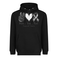 Black Peace Love Cure Carcinoid Cancer Heavyweight Hoodie - Jasminsmagicworld