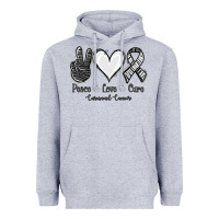 Heather Grey Peace Love Cure Carcinoid Cancer Heavyweight Hoodie - Jasminsmagicworld