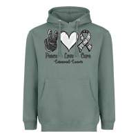 Sage Peace Love Cure Carcinoid Cancer Heavyweight Hoodie - Jasminsmagicworld