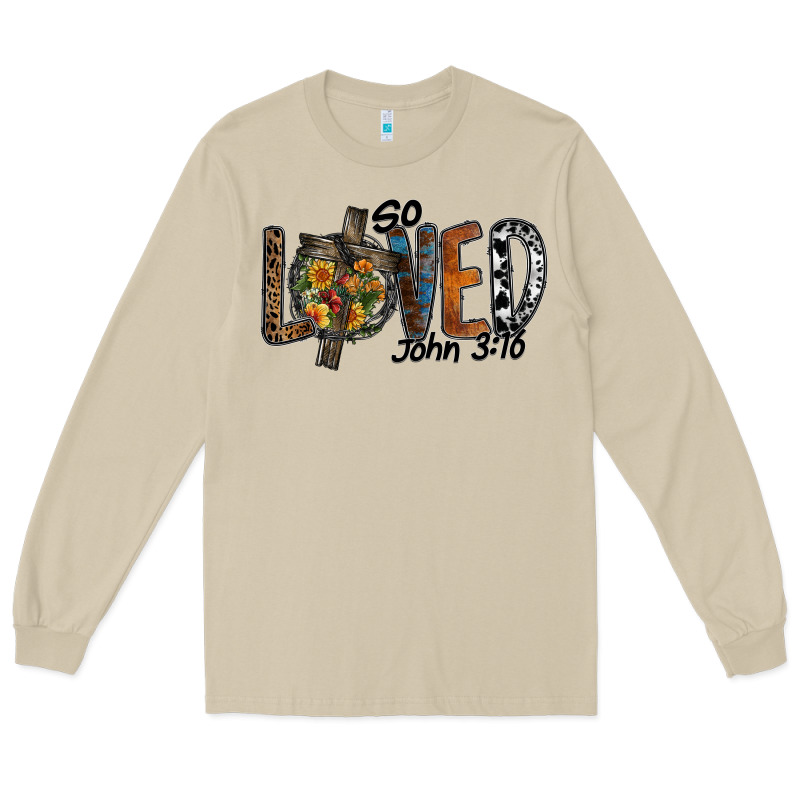 So Loved Jhon 3.16 Long Sleeve Tee by SublimationCraftShop | Teevron