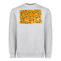 Heather Grey School Bus Pattern Heavyweight Sweatshirt - Jasminsmagicworld