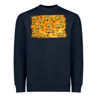 Navy School Bus Pattern Heavyweight Sweatshirt - Jasminsmagicworld