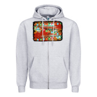 Heather Grey christmas serape sunflower background Zipper Hoodie - Jasminsmagicworld