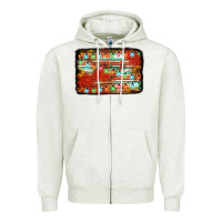 Oatmeal Heather christmas serape sunflower background Zipper Hoodie - Jasminsmagicworld
