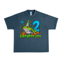 Midnight Navy birthday boy frog age 2 Urban Heavy Tee - LillyAllenDesigns