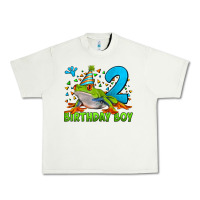 Pistachio birthday boy frog age 2 Urban Heavy Tee - LillyAllenDesigns