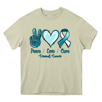 Mossy Peace Love Cure Cervical Cancer Heavy Core Tee - Jasminsmagicworld