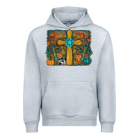 Heather Grey fall cross Urban Hoodie - RanaPortraitStore