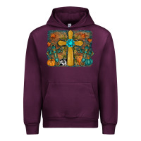 Mauve Wine fall cross Urban Hoodie - RanaPortraitStore
