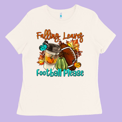 Falling Leaves Football Please Ladies Tee Designed By Lillyallendesigns