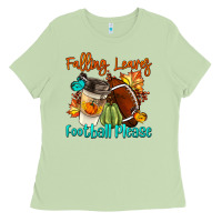 Matcha Falling Leaves Football Please Ladies Tee - LillyAllenDesigns