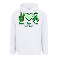 White Peace Love Cure Liver Cancer Heavyweight Hoodie - Jasminsmagicworld