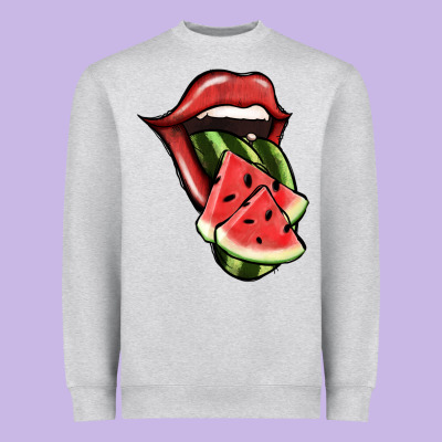Watermelon Tongue Heavyweight Sweatshirt Designed By Jasminsmagicworld