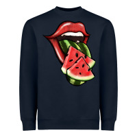 Navy Watermelon Tongue Heavyweight Sweatshirt - Jasminsmagicworld