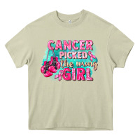 Mossy Cancer picked the wrong girl Breast Cancer Heavy Core Tee - FaDigitalArtStudio