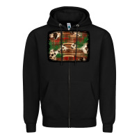 Black christmas buffalo plaid cowhide background Zipper Hoodie - Jasminsmagicworld