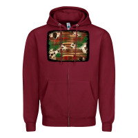 Burgundy christmas buffalo plaid cowhide background Zipper Hoodie - Jasminsmagicworld