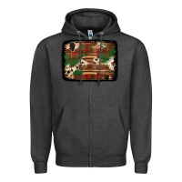 Charcoal Heather christmas buffalo plaid cowhide background Zipper Hoodie - Jasminsmagicworld
