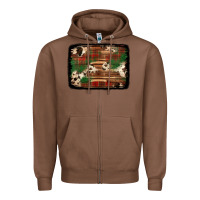 Chestnut christmas buffalo plaid cowhide background Zipper Hoodie - Jasminsmagicworld